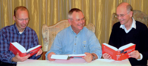 The authors Eberhard Gamm, Christoph Schenk and Ulrich Tietze (from left to right) on the 40th anniversary of the "Tietze/Schenk" in 2009